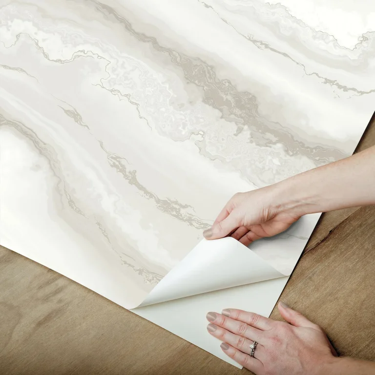 Shifting Sands Peel and Stick Wallpaper - Salt Grey/Pearl — Image 6