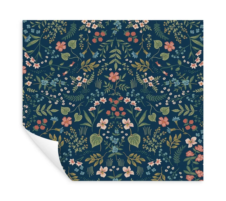 Rifle Paper Co. Wildwood Peel and Stick Wallpaper - Navy — Ảnh 4