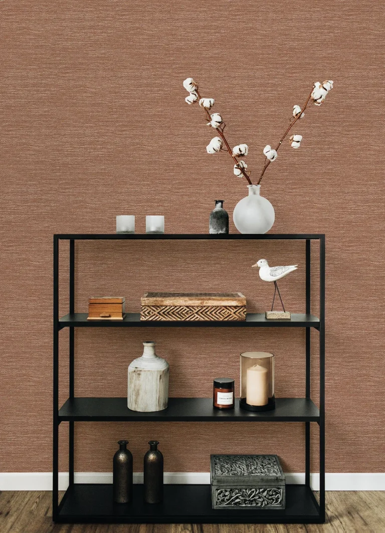Malin Faux Grasscloth Wallpaper - Rust — Ảnh 3