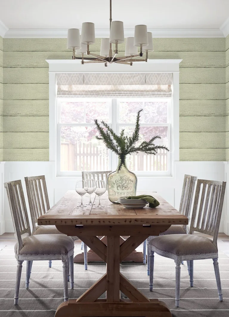 Chesapeake Morgan Distressed Wood Wallpaper - Mint — Ảnh 3