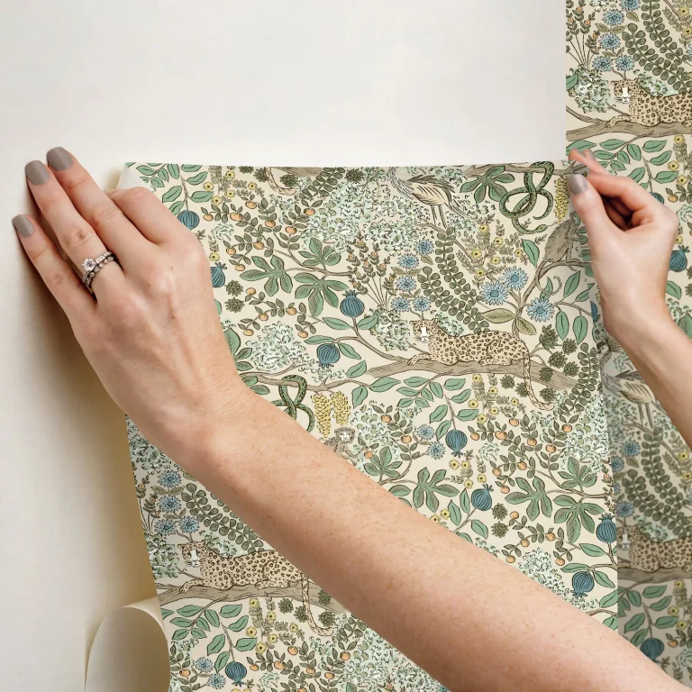 Rifle Paper Co. Safari Jungle Toile Peel and Stick Wallpaper - Cream — Ảnh 3