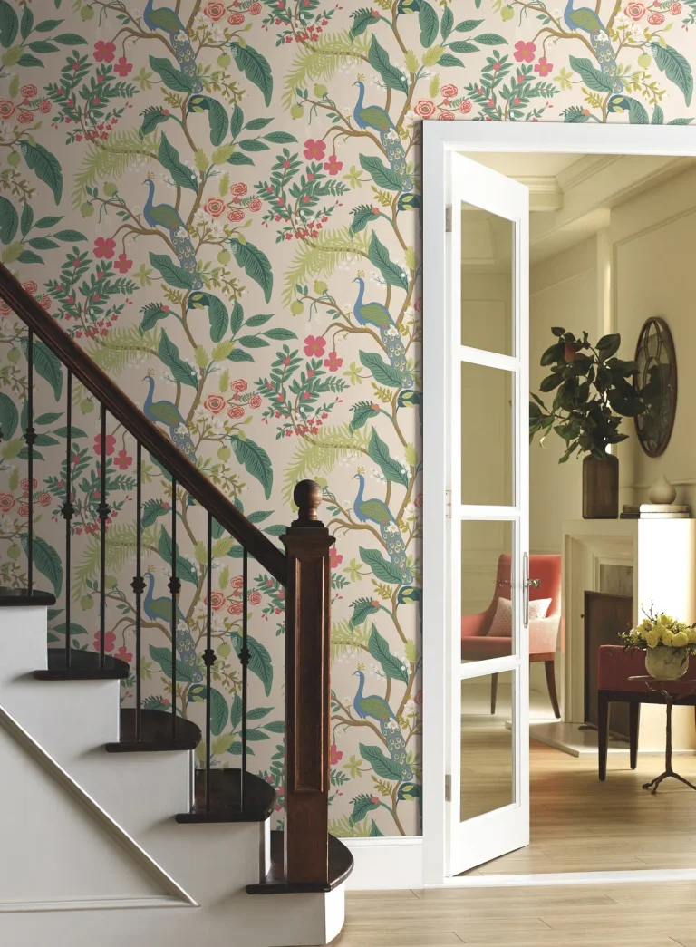 Rifle Paper Co. Peacock Wallpaper - Blush — Ảnh 3
