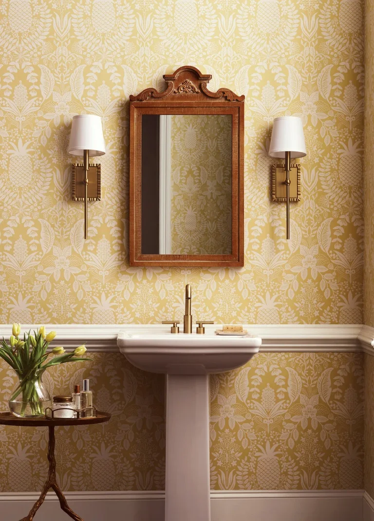 Rifle Paper Co. Pineapple Damask Wallpaper - Yellow — Ảnh 6
