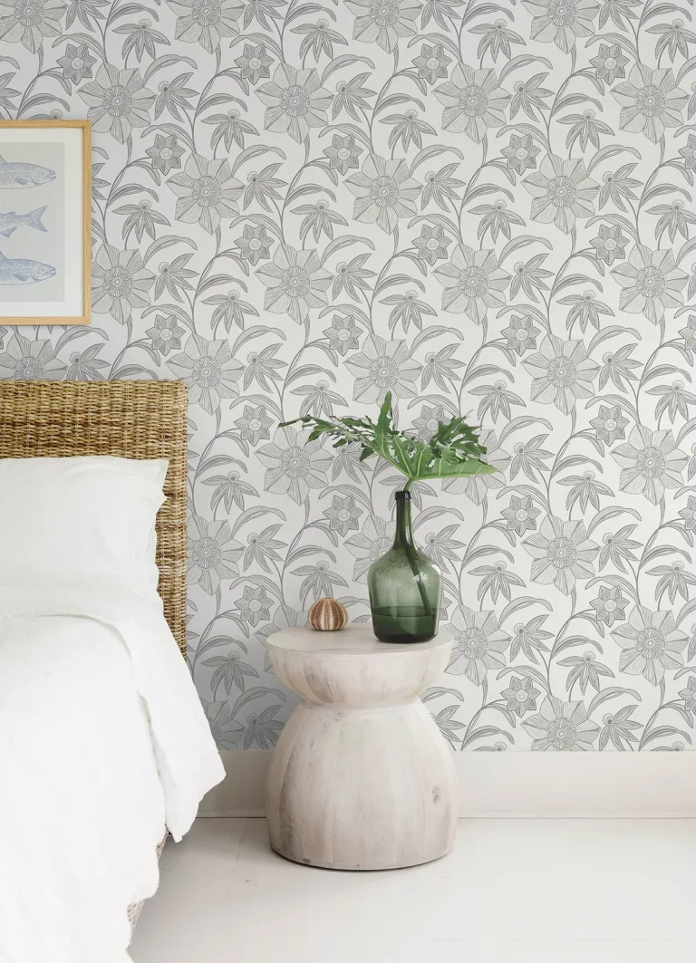 Star Flower Wallpaper - Charcoal — Ảnh 3