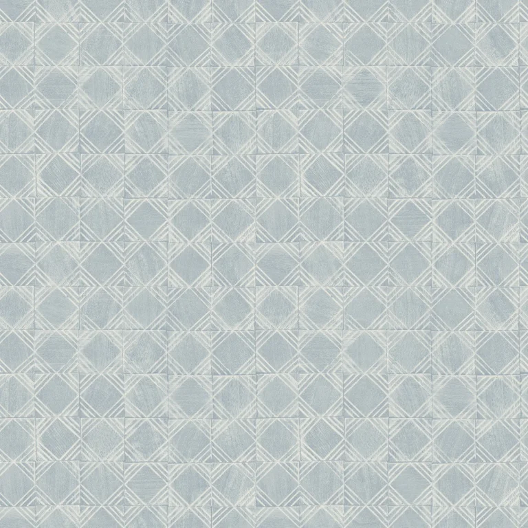 Chesapeake Button Block Geometric Wallpaper - Blue — Image 3