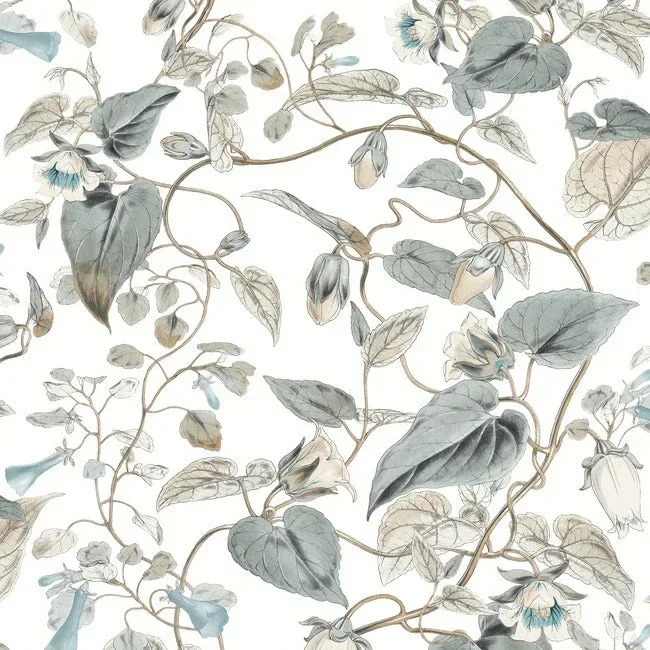 Moon Flower Wallpaper - White/Neutral/Blu — Ảnh 5