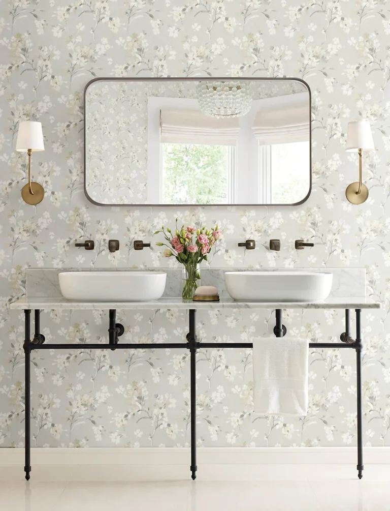 Chesapeake Azalea Floral Branches Wallpaper - Neutral — Ảnh 4