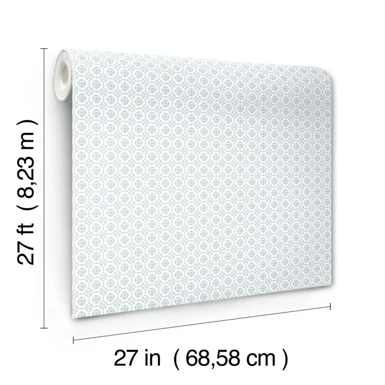 Priti Floral Grid Wallpaper - Light Blue — Ảnh 2