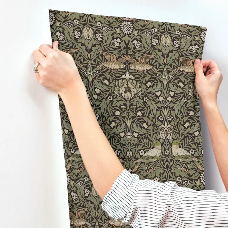 Bird Floral Thicket Wallpaper - Brown — Ảnh 3