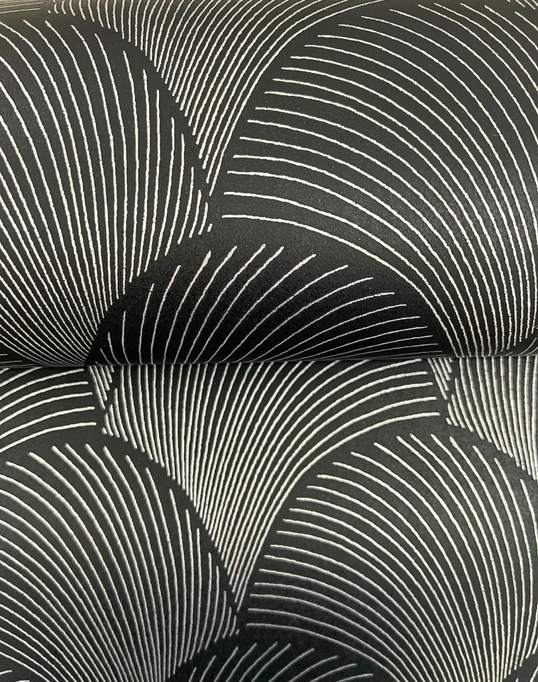 Candice Olson Metallic Scallop Wallpaper - Black — Ảnh 5