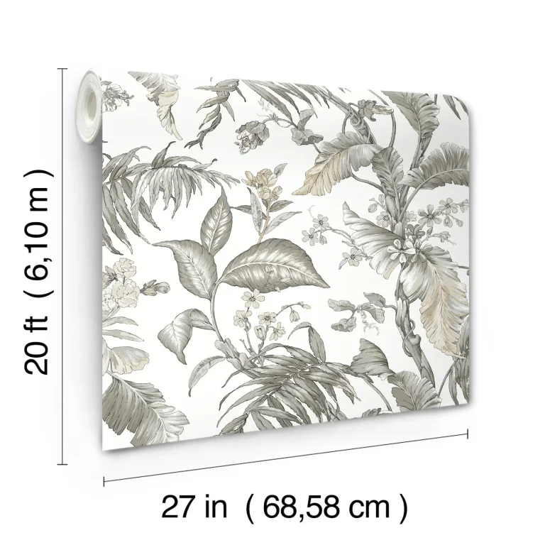Fiji Garden Peel and Stick Wallpaper - White — Ảnh 4