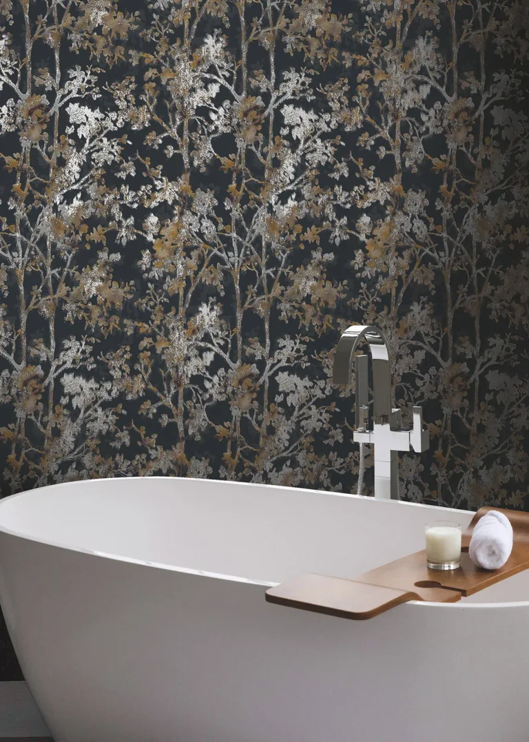 Shimmering Foliage Wallpaper - Black/Multi — Image 5