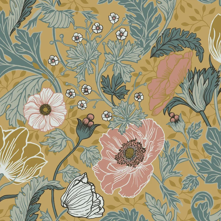 Anemone Wallpaper - Mustard — Ảnh 2