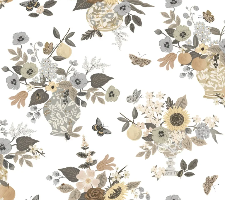Rifle Paper Co. Flower Studies Wallpaper - Linen Multi — Ảnh 4