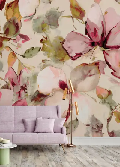 Florian Wall Mural - Pink