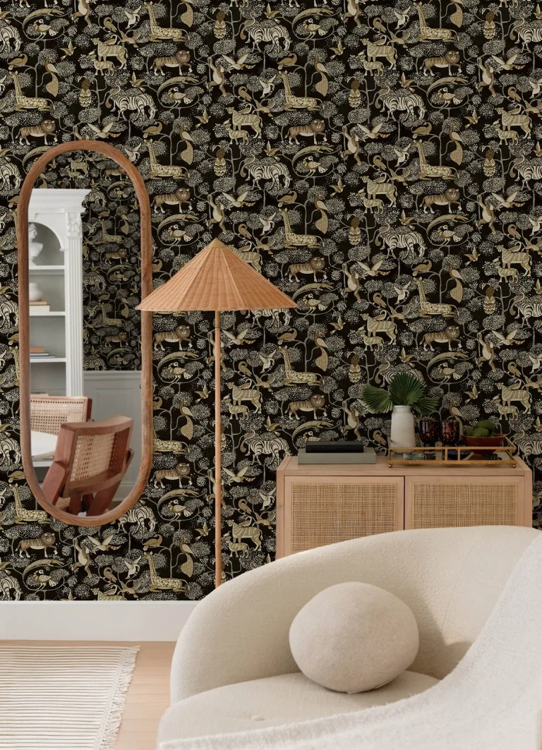 Rigby Jungle Animals Wallpaper - Black — Ảnh 2