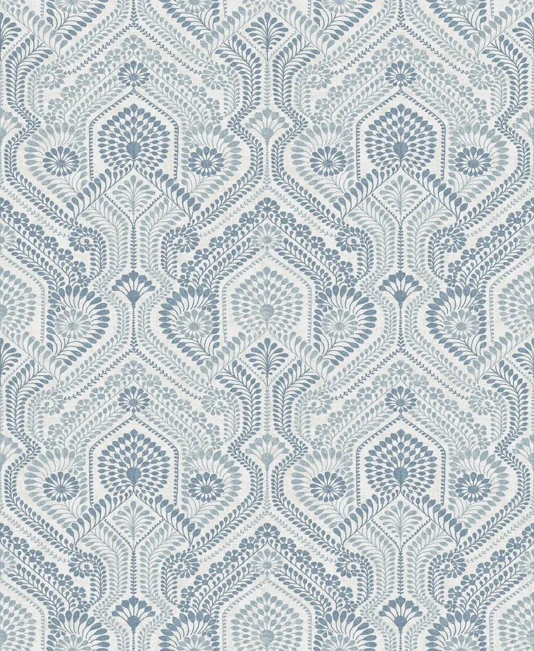 Fernback Ornate Botanical Wallpaper - Blue — Ảnh 2