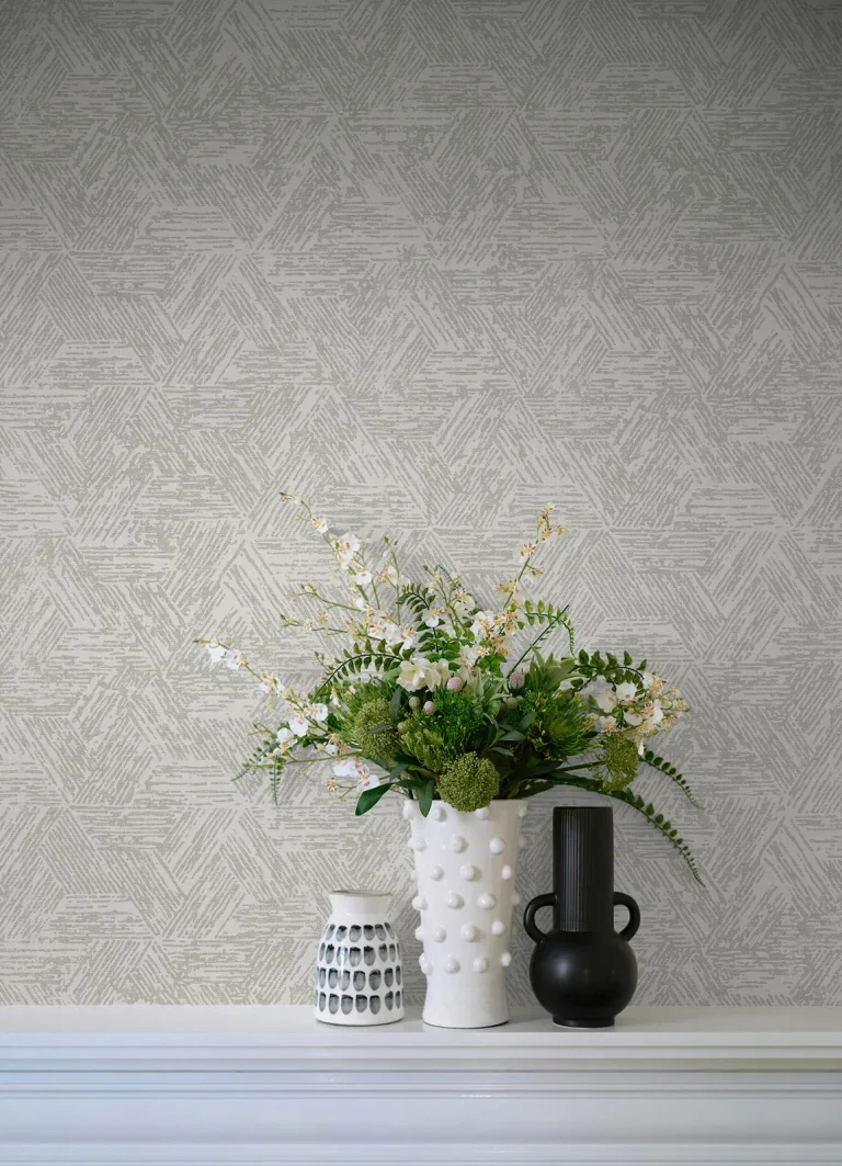 Retreat Quilted Geometric Wallpaper - Grey — Ảnh 2