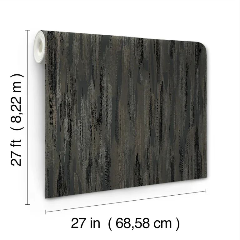 Ronald Redding Tribeca Texture Stripe Wallpaper - Charcoal — Ảnh 4