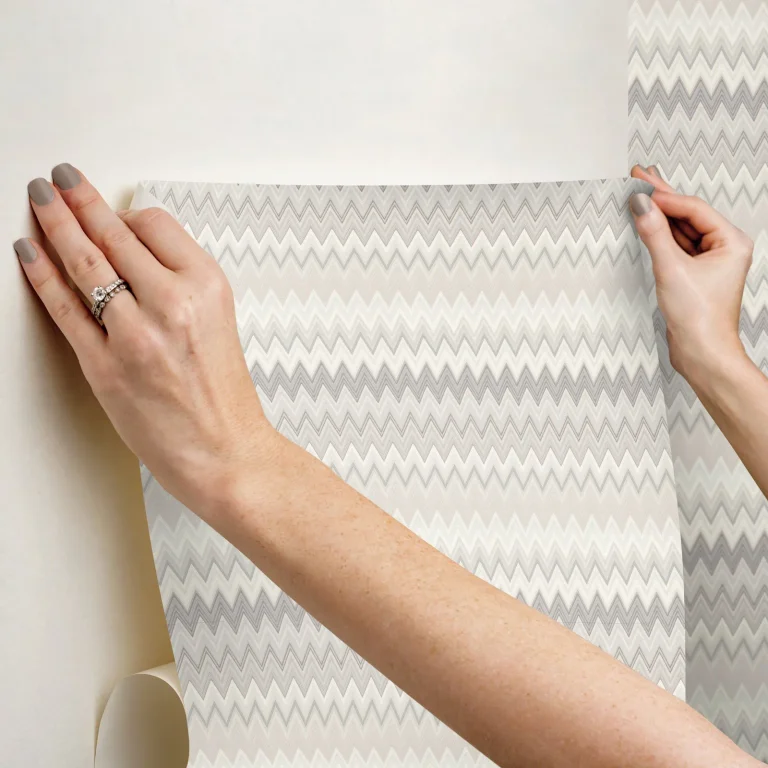 Zig Zag Peel and Stick Wallpaper - Beige — Image 4