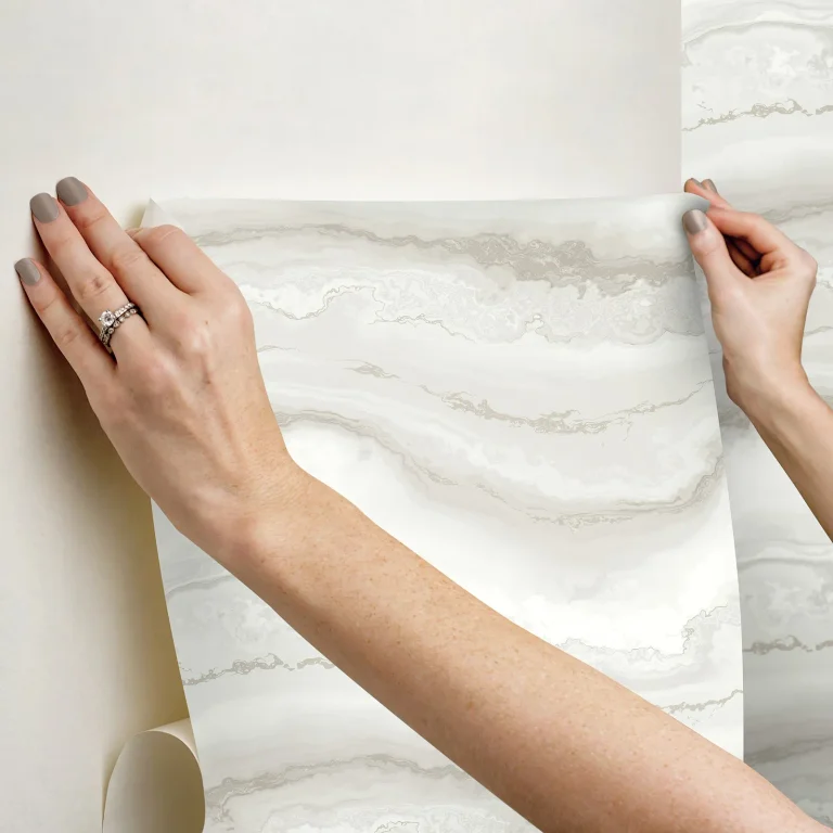 Shifting Sands Peel and Stick Wallpaper - Salt Grey/Pearl — Image 7