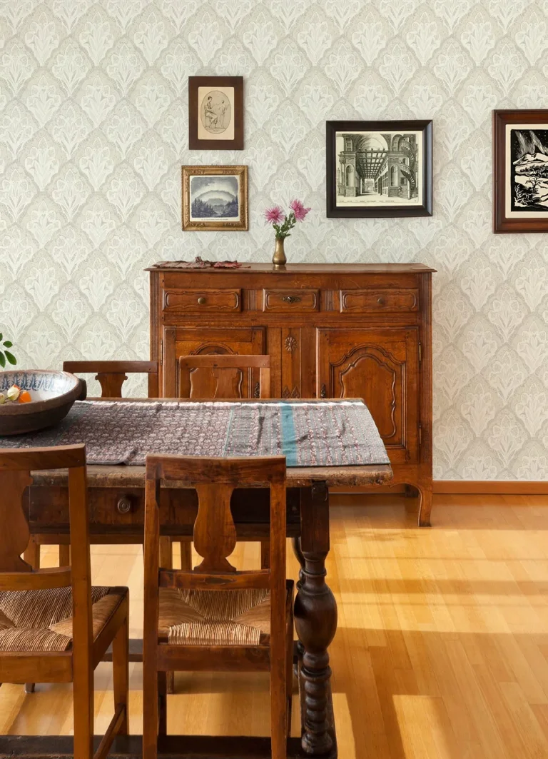 Chesapeake Mimir Quilted Damask Wallpaper - Dove