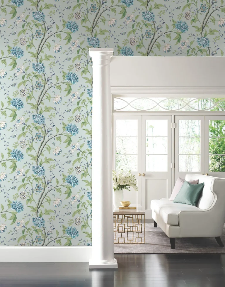 Teahouse Floral Wallpaper - Light Blue — Ảnh 9