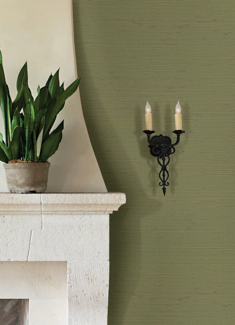 Kira Hemp Grasscloth Wallpaper - Sage — Ảnh 5