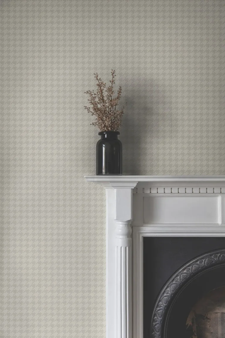 Ronald Redding Watson Houndstooth Wallpaper - Light Grey — Ảnh 3