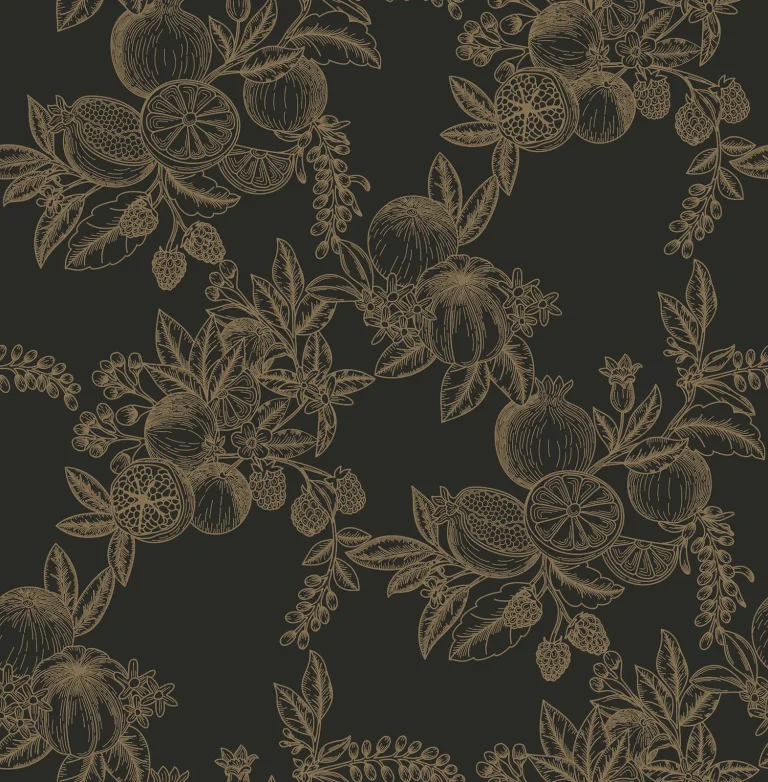 Chris Loves Julia Gerty Fruit Toile Wallpaper - Gold — Image 3