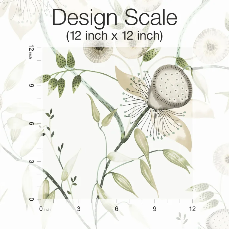 Dream Blossom Wallpaper - White/Green — Ảnh 2
