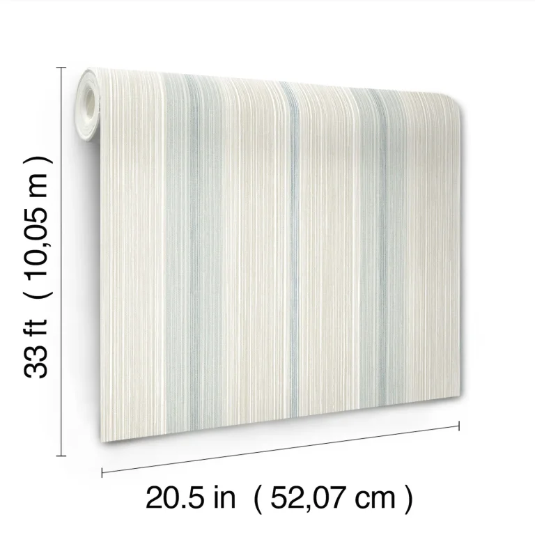 Chris Loves Julia Ames Linen Stripe Wallpaper - Light Blue — Ảnh 6