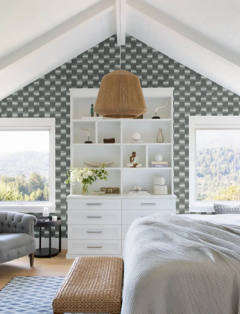 Baldwin Shibori Stripe Wallpaper - Slate — Ảnh 3