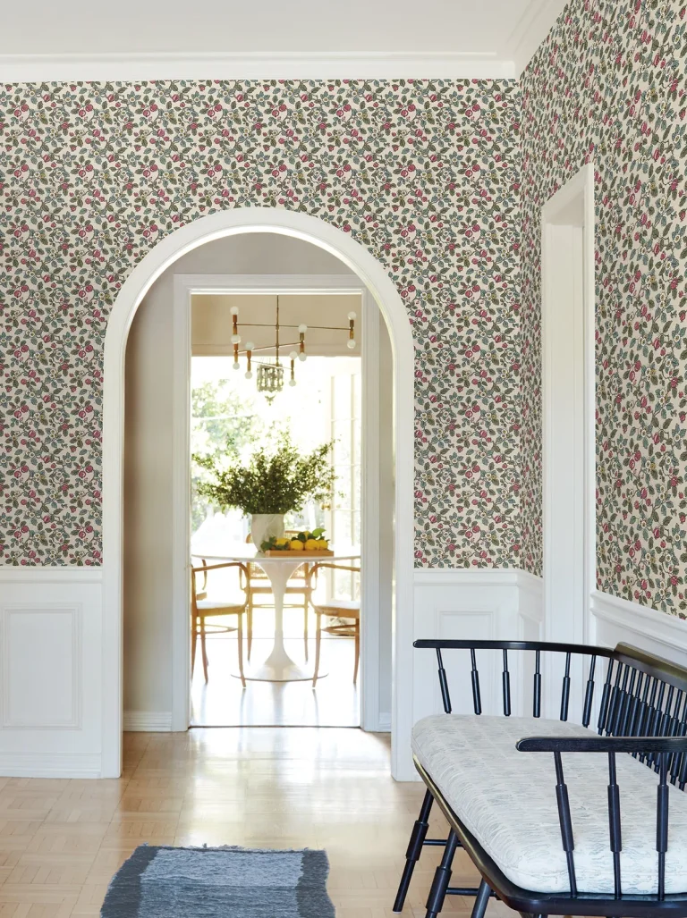 Framboise Berry Vines Wallpaper - Merlot — Ảnh 2