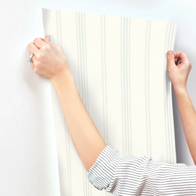 Chesapeake Lovage Linen Stripe Wallpaper - Aqua — Ảnh 3