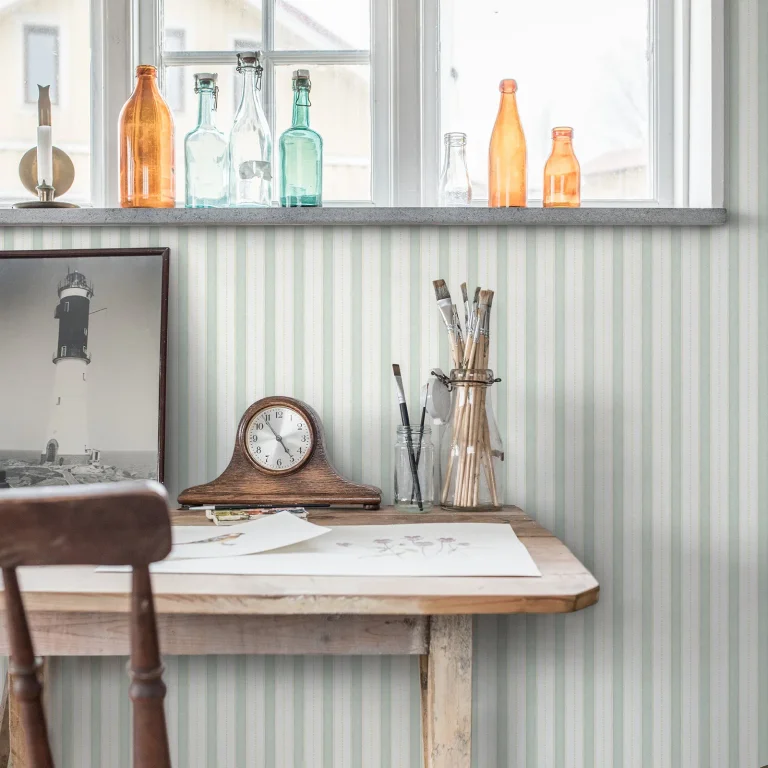 Symphony Stripe Wallpaper - Sage — Ảnh 4