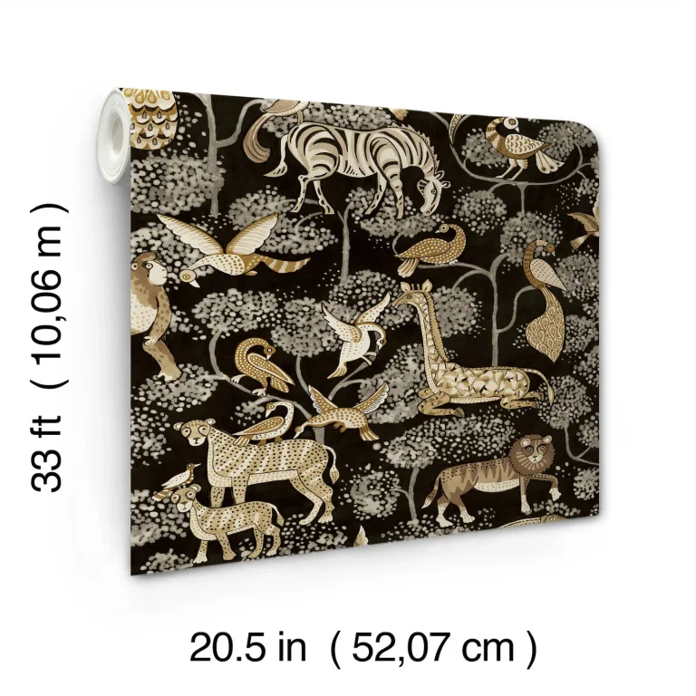Rigby Jungle Animals Wallpaper - Black — Ảnh 4