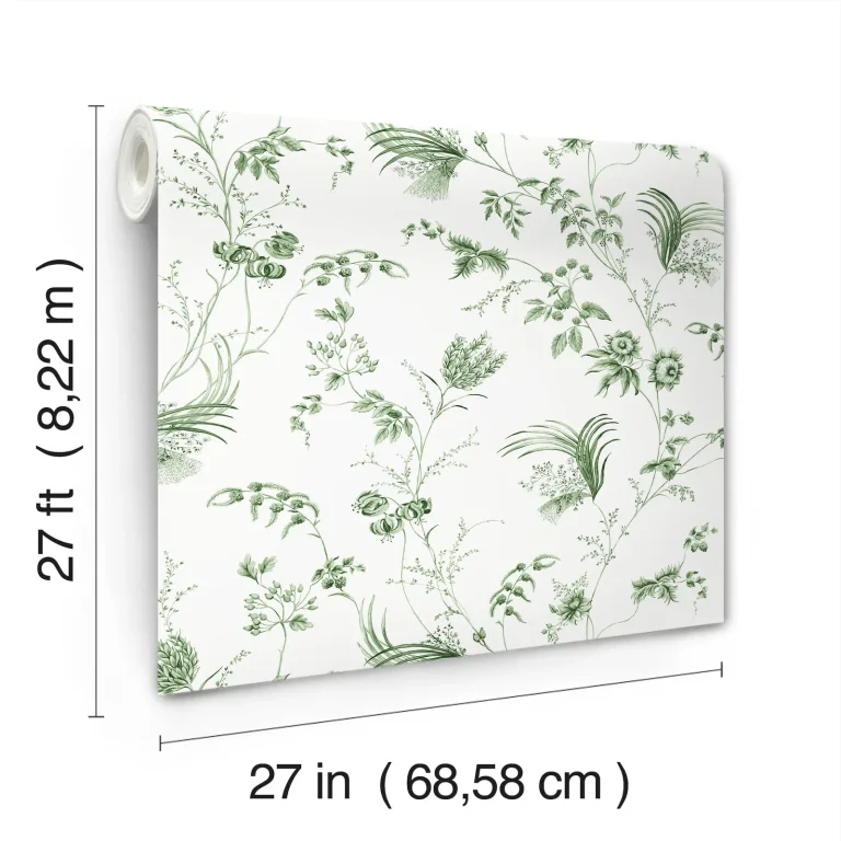 Ronald Redding Floral Lace Wallpaper - Green — Ảnh 6