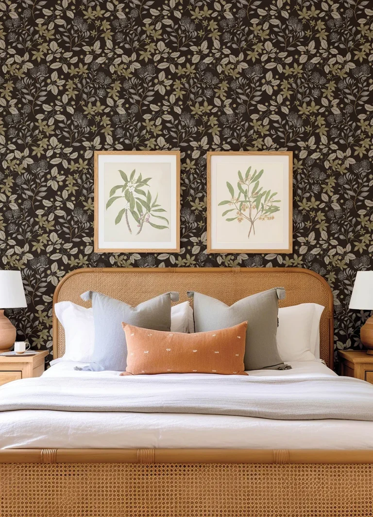 Mildred Botanical Trail Wallpaper - Black — Ảnh 7