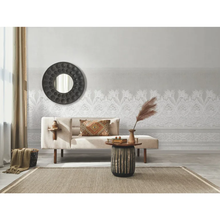 Henna Wall Mural - White/Grey — Image 3