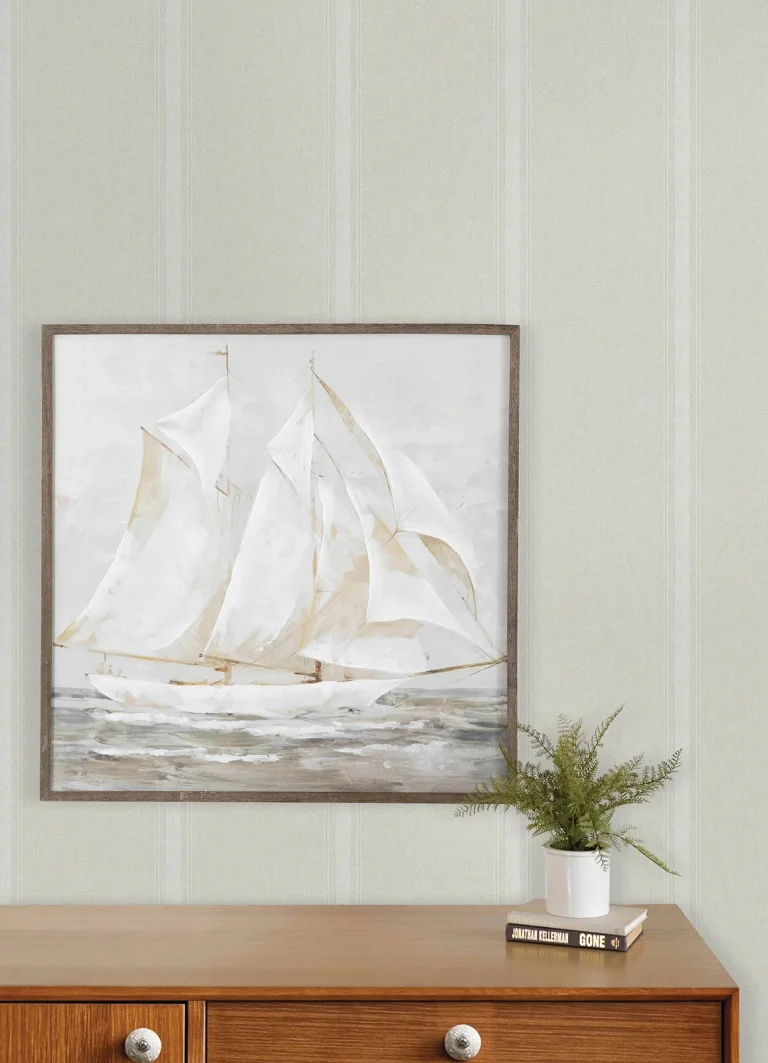 Chesapeake Linette Fabric Stripe Wallpaper - Cream — Ảnh 7
