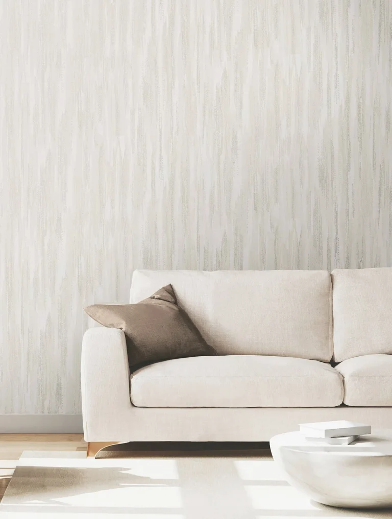 Ronald Redding Tribeca Texture Stripe Wallpaper - White — Ảnh 6