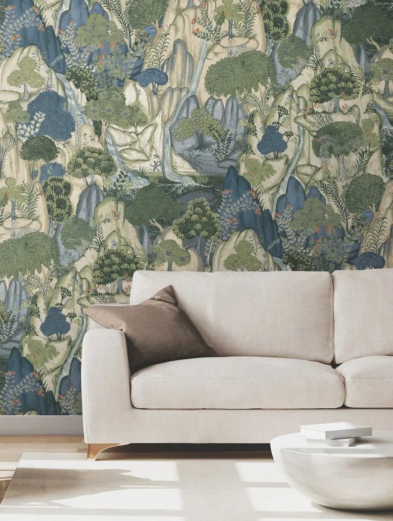 Ronald Redding Falling Waters Scenic Wallpaper - Sapphire — Ảnh 3