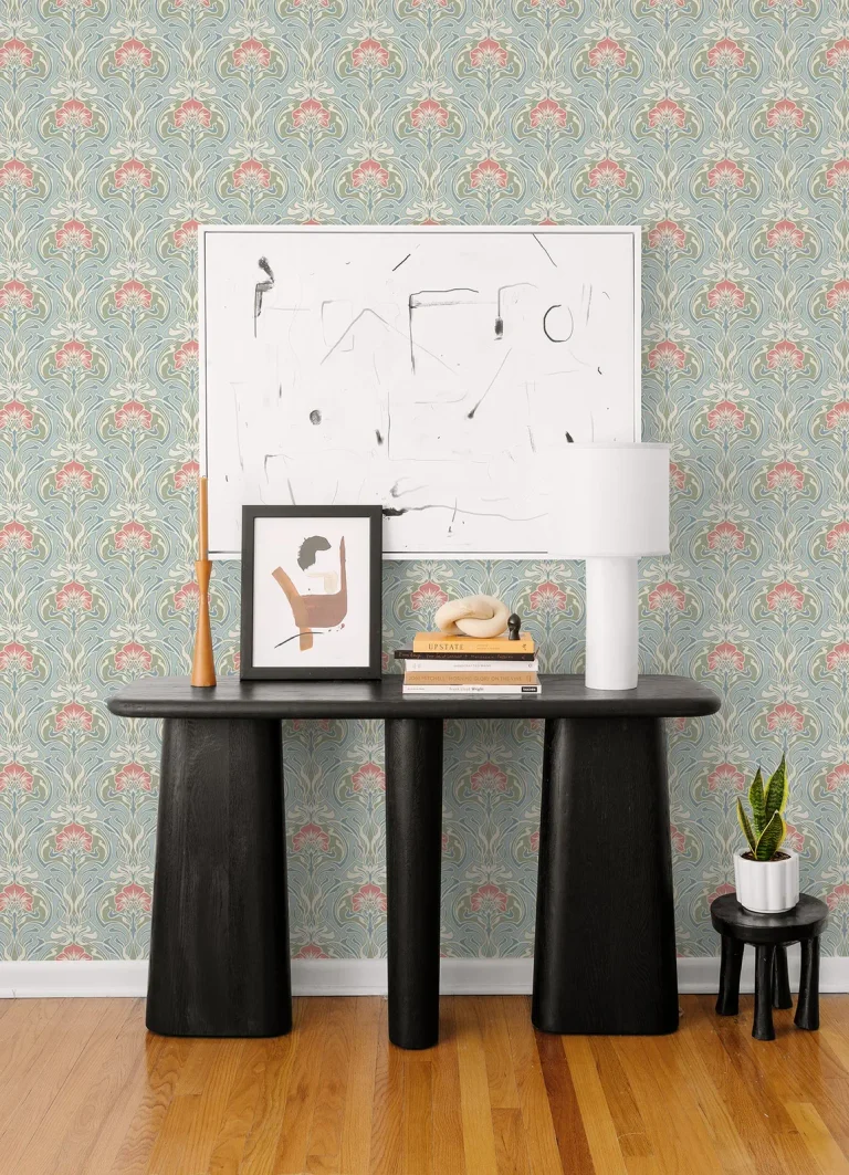 Mucha Botanical Ogee Wallpaper - Light Blue — Ảnh 3