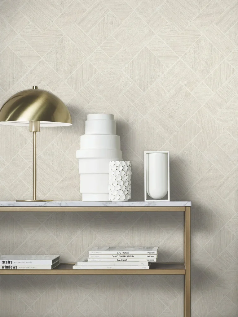 Marquetry Tile Wallpaper - Beige — Ảnh 5