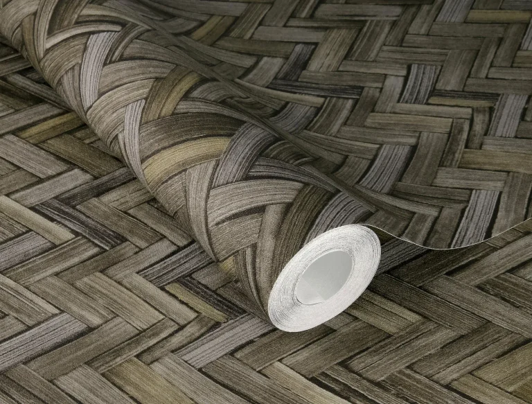 Ellery Herringbone Wallpaper - Charcoal — Ảnh 5