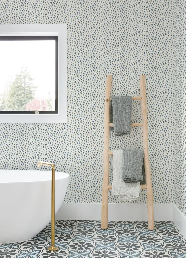 Chesapeake Sand Drips Painted Dots Wallpaper - Blue — Ảnh 2
