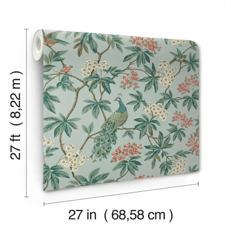 Ronald Redding Peacock Estate Wallpaper - Blue — Ảnh 2