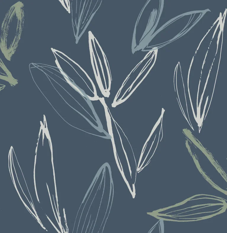 Kenia Leaf Toss Wallpaper - Indigo — Ảnh 5