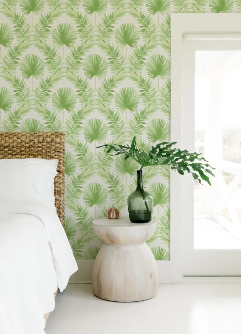 Calla Painted Palm Wallpaper - Green — Ảnh 2